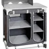 Cucina da campeggio pieghevole brunner "azabache ct square" in alluminio e poliestere nero 2 scomparti 85x52x90 cm