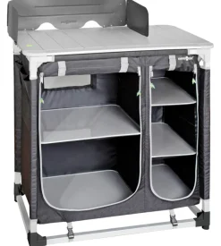 Cucina da campeggio pieghevole brunner "azabache ct square" in alluminio e poliestere nero 2 scomparti 85x52x90 cm