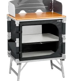 Cucina da campeggio pieghevole brunner "azabache cube" in alluminio e poliesetere grigio 1 scomparto 65x45x58/81 cm