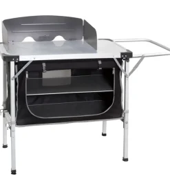 Cucina da campeggio pieghevole brunner "chuck box ng" in alluminio e poliestere nero 1 scomparto 90x50x82 cm