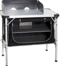Cucina da campeggio pieghevole brunner "chuck box ng" in alluminio e poliestere nero 1 scomparto 90x50x82 cm