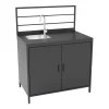 Cucina da esterno modulare ompagrill "modulo 4" in alluminio nero con lavello e rubinetto 61,5x100x130 cm