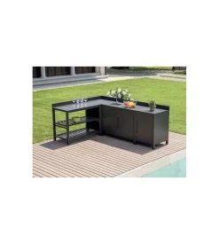 Cucina da esterno modulare solaria "modulo 2" in alluminio antracite 60x60x90 cm