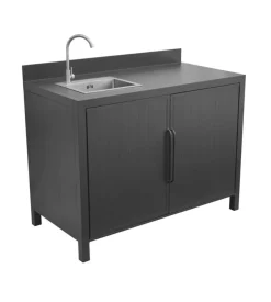 Cucina da esterno modulare solaria "modulo 1" in alluminio antracite con lavello 120x60x90 cm