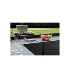 Cucina da esterno modulare solaria "modulo 1" in alluminio antracite con lavello 120x60x90 cm