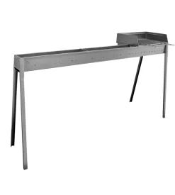 Cuocispiedini a carbonella lisa "torino 80+40" con kit paratia 119x49,5x91 cm