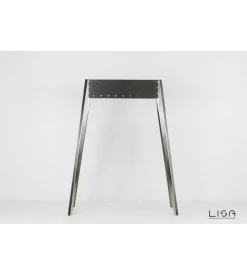 Cuocispiedini a carbonella lisa "miami 500" in acciaio inox 60x36x83 cm