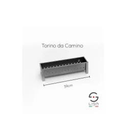 Cuocispiedini lisa "torino camino" in ferro alluminato 39x16x13,5 cm