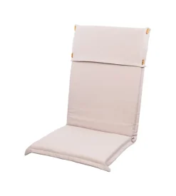Cuscino da esterno per sedia con schienale alto colore ecru, 47x43xh2.5 cm