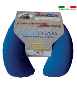Cuscino da viaggio in memory foam blu