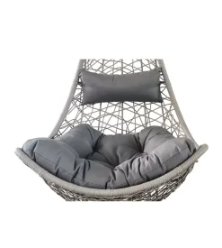 Cuscino imbottito impermeabile di ricambio eurogarden per poltrona sospesa da esterno "mezzaluna" grigio