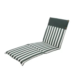Cuscino per sdraio da esterno a righe verdi, 57x185x2,5 cm
