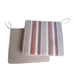 Cuscino per sedia da esterno con fantasia a righe ecru 40x40 cm