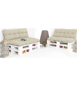 Cuscino seduta eurogarden per divano pallet in tessuto beige 120x80x10 cm