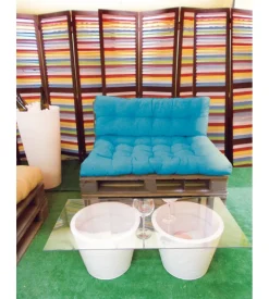 Cuscino seduta eurogarden per divano in pallet in tessuto turchese 120x80x10 cm