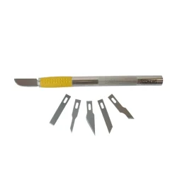 Cutter di precisione in alluminio con 6 lame intercambiabili