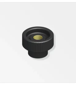 Dadi zigrinati m5 pvc nero 4 pezzi.