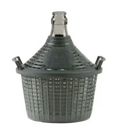 Damigiana in vetro con supporto in plastica 5 lt