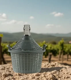 Damigiana in vetro con supporto in plastica 5 lt