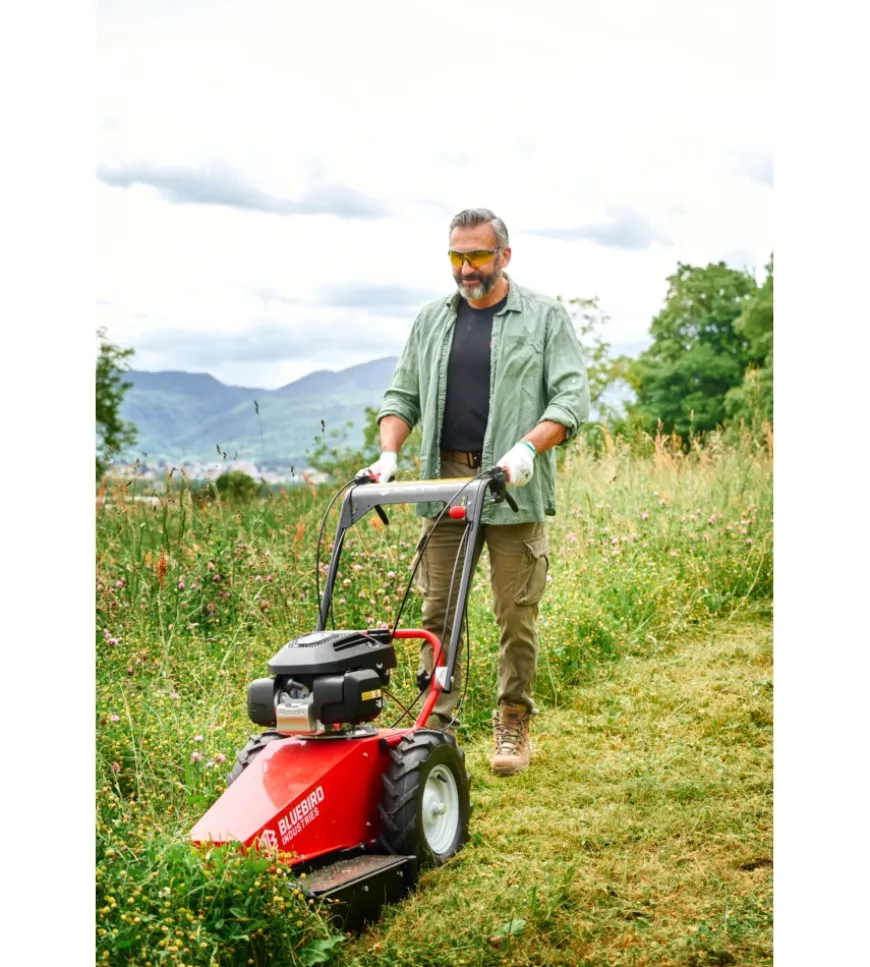 Decespugliatore a scoppio su ruote bluebird "domino ts pro ho" con testina e lama 4t 201 cc - motore honda