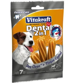 "dental 2 in 1" small snack da rosicchiare 7 pezzi - vitakraft.