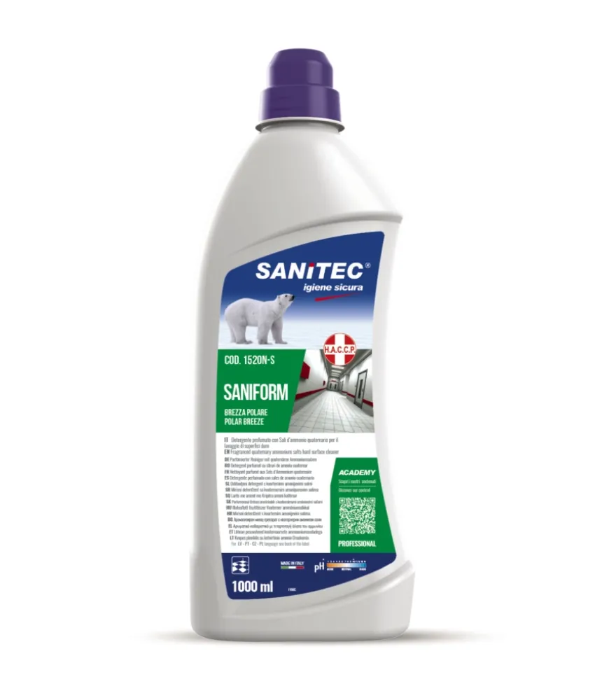 Detergente ad azione igienizzante "saniform brezza polare" - 1 litro.
