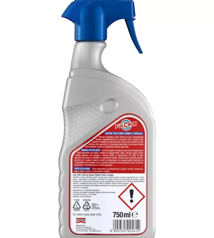 Detergente spray per forni e griglie fulcron "super pulitore" 750 ml