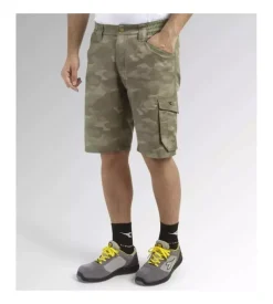 Diadora bermuda da lavoro poly camo grigio camouflage, tg. m