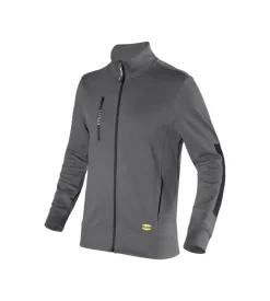 Diadora felpa da lavoro sweatshirt zip grigio, tg xxl