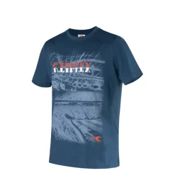 Diadora t-shirt da lavoro manica corta organic blu, tg l