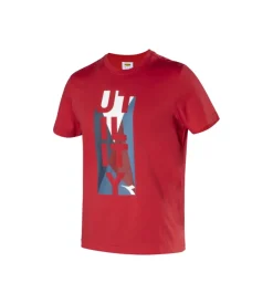 Diadora t-shirt da lavoro maniche corte organic rosso, tg xl
