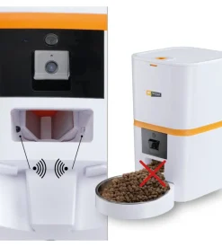 Distributore automatico di cibo cani e gatti ferplast "risto pet smart" bianco con controllo wi-fi