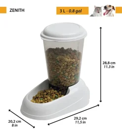 Distributore di crocchette per cani e gatti 3 lt - zenith blu - ferplast