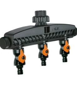 Distributore multi uscita per rubinetti filettati.