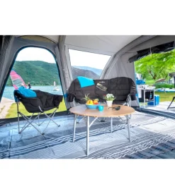 Divano 2 persone da campeggio brunner "action sofa rendez-vous" in alluminio e poliestere nero 147x65x44/99 cm