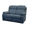 Divano 2 posti bellahome "annika" con recliner manuale in tessuto blu, 145x93x101 cm