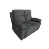 Divano 2 posti bellahome "annika" con 2 recliner grigio canna di fucile 145x93x101cm