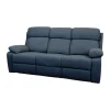 Divano 3 posti bellahome "annika" con recliner manuale in tessuto blu, 198x93x101 cm