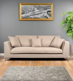 Divano 3 posti bellahome "camilla" beige 222x104x56,5 cm