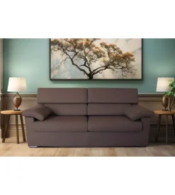 Divano 3 posti bellahome "venezia" marrone tessuto sfoderabile e antimacchia, 200x93x93 cm