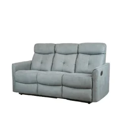 Divano 3 posti "mia" con recliner manuale grigio antracite 179x90x101 cm