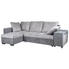Divano angolare bellahome "jessy" con contenitore, pouf e penisola sinistra 247x155x94 cm