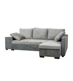 Divano angolare "jessy" con contenitore pouf e penisola destra 247x155x94 cm