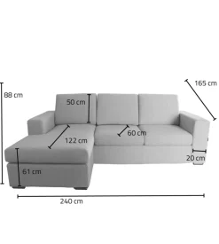 Divano con penisola reversibile bellahome 