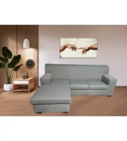 Divano con penisola reversibile bellahome "tris" grigio 218x162x90cm