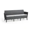 Divano da esterno a 3 posti "salemo lounge" colore grafite, 187x66,5x76 cm - keter
