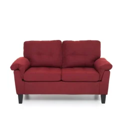 Divano "denver" 2 posti tessuto rosso, 145x95x78 cm