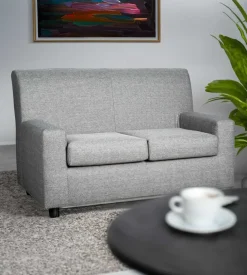 Divano "ester" 2 posti in tessuto grigio scuro, 137x80x85 cm