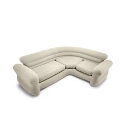 Divano gonfiabile angolare intex colore beige con braccioli, 257x203x76 cm - cod. 68575np