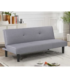 Divano letto 3 posti "astrid" in tessuto grigio, 168x74x78 cm